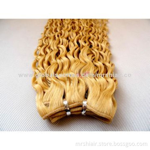 Curly Wave 20-Inch Blond Color Human Hair Weave